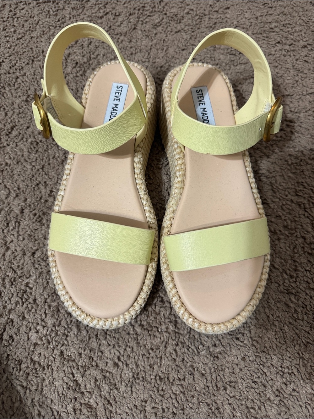 Steve Madden Yellow Platform Espadrille Sandals